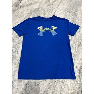 Under Armour Boys Blue Outdoor Camping Logo T Shirt Size Youth M Short Sleeve